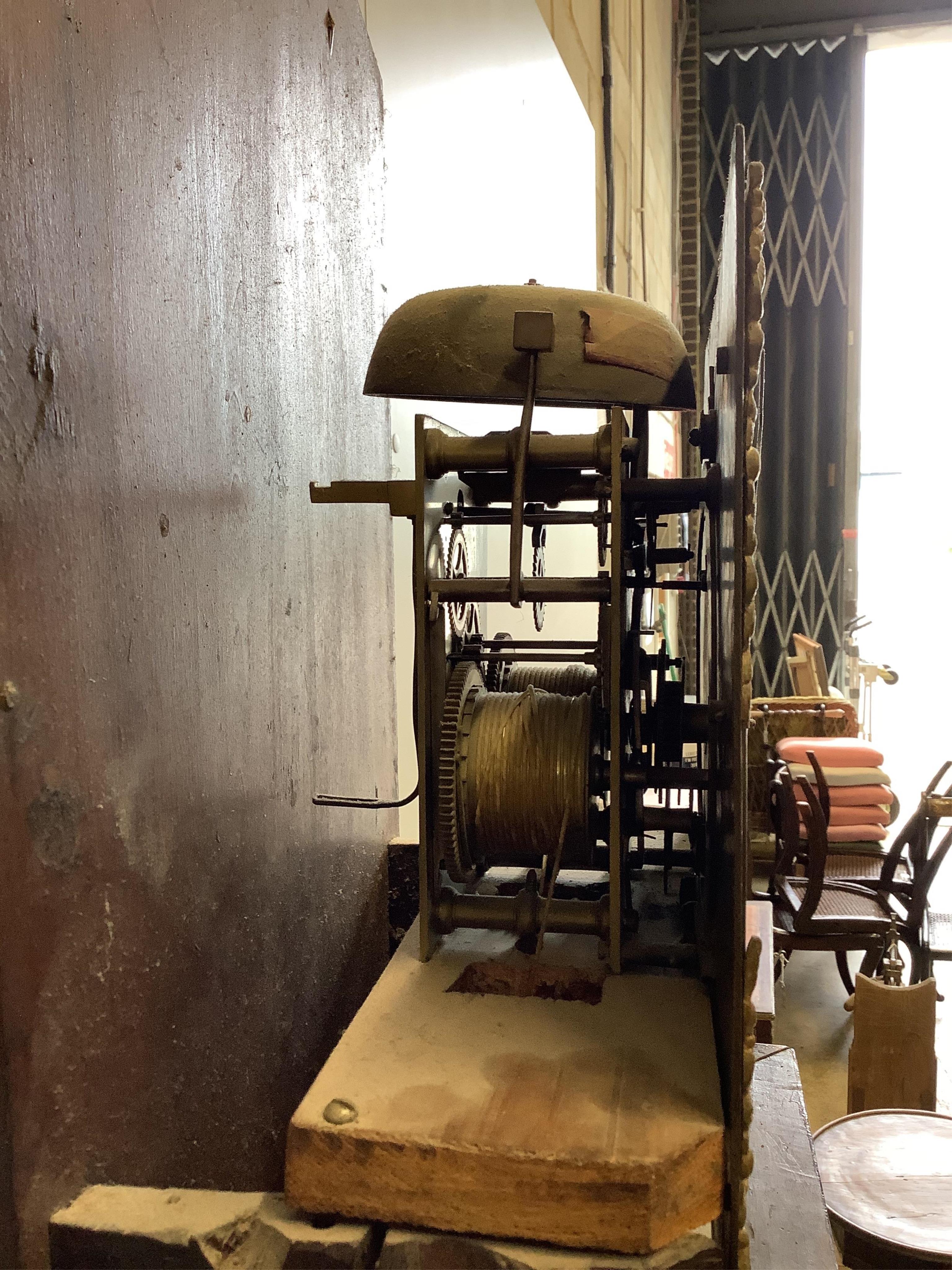 A George III style mahogany eight day longcase clock, marked John Worsfold, Dorking, height 199cm. Condition - fair